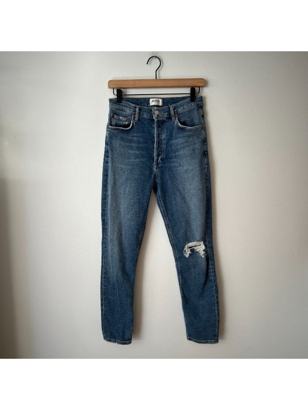 Agolde Nico High Rise Slim Jeans Shoreline Wash Women's Size 27